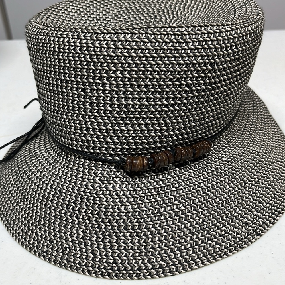 Packable Cloche Hat Black , Tan & Gray - Picture 8 of 11